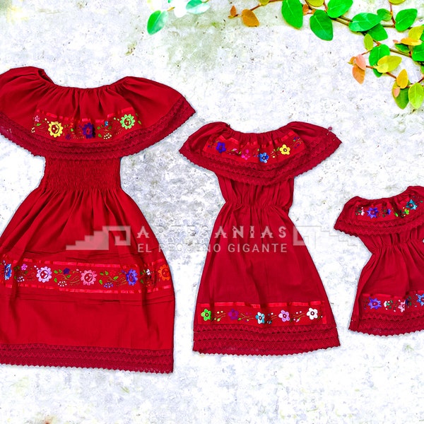 Kids Campesino Mexican Artisanal Traditional Dress | Vestido Tradicional Mexicano