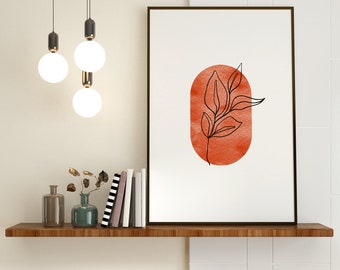 DIGITAL DOWNLOAD | Minimalist Print | Wall Art | Floral Wall Art | Warm color