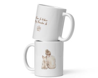 Home Is Where My Frenchie Is – French Bulldog Cottagecore Bond Mug