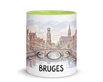 Brügge Aquarell Kanal Tasse | Belgien Reise-Andenken-Kaffeetasse