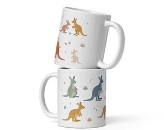 Kids Kangaroo Mug | Cute Animal Cup for Toddlers | Birthday Gift for Kids | Minimalist Kangaroo Design | Children’s Drinking Cup