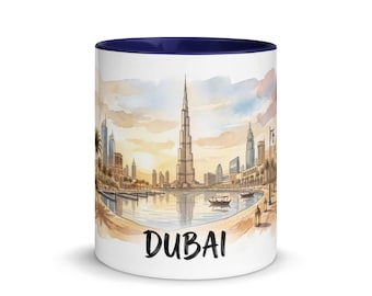 Dubai Mug | UAE Travel Gift | Burj Khalifa Coffee Cup | Dubai Souvenir | Desert City Mug