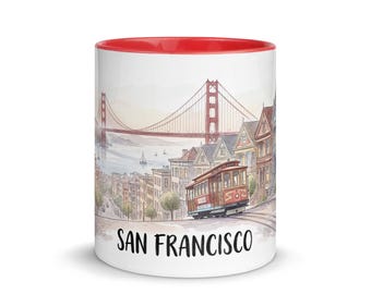 San Francisco Aquarell Tasse | Golden Gate Bridge Brücke Kaffeetasse