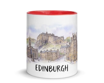 Edinburgh Castle Aquarell Tasse | Schottland Stadtbild Kaffeetasse