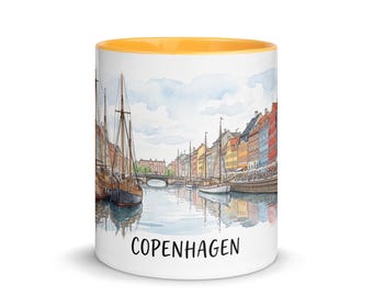 Kopenhagen Nyhavn Aquarell Tasse | Dänemark Reise Souvenir Kaffeetasse