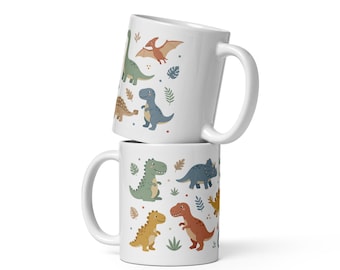 Kids Dinosaur Mug | Cute Dino Cup for Toddlers | Birthday Gift for Kids | Minimalist Dinosaur Design | Children’s Drinking Cup