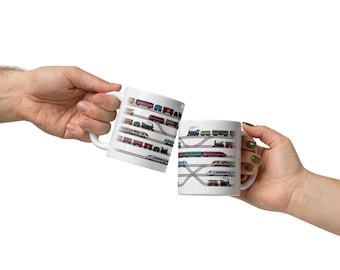 Kids Train Mug | Scandinavian Railway Illustration Drinkware