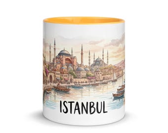 Istanbul Aquarell Stadtbild Tasse | Hagia Sophia türkisches Reise-Souvenir
