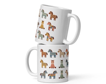 Horse Mug | Playful Illustrated Horses, Equestrian Drinkware