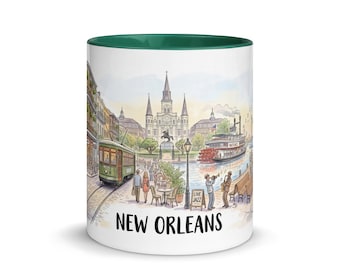 New Orleans Mug | Louisiana Travel Gift | French Quarter Coffee Cup | Jazz City Souvenir | NOLA Keepsake Mug