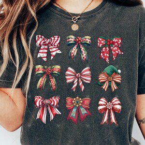 Red Coquette Christmas Shirt Comfort Colors, Cute Xmas Tshirt, Women&#39;s Holiday Tee, Retro Holiday Tshirt, Christmas Party Tee, Gift for Her