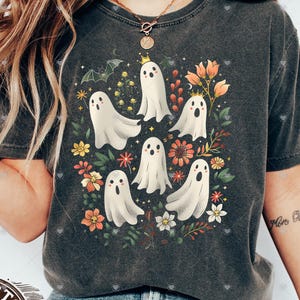 Comfort Colors Ghostcore T-Shirt, Spooky Wildflower Halloween Tee
