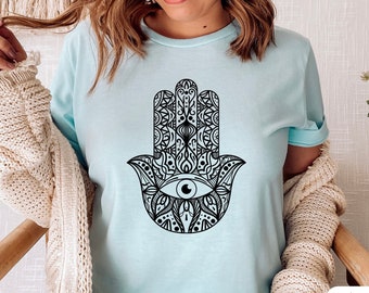 HAMSA Shirt Hamsa T-Shirt Hand Shirt Hamsa Hand Shirt Hamsa Tee Lotus Shirt Lotus Flower Shirt Yogi Gift Yogi Tee Mandala shirt Mandala tee