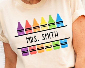 Personalized Pencil Teacher Shirt, Cute Teacher Shirt, Teacher Gift, Teacher Shirts, Teacher Tee, Back to School Shirt Teacher Name tshirt