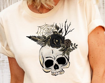 Floral Sugar Skull Shirt, Day of the Dead, Halloween Costume