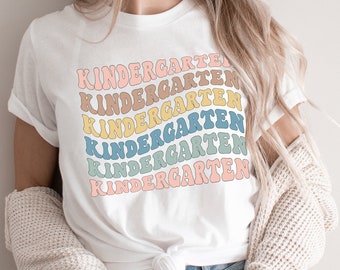 Retro Kindergarten Teacher T-Shirt, Cute Team Shirt