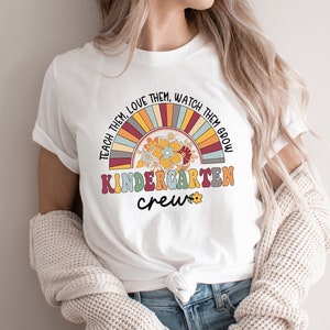 Kindergarten Teacher Shirt, Groovy Kindergarten Crew Tee, Kindergarten Team Shirt, Teacher Matching Shirts, Retro Kindergarten Teacher Shirt