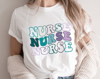 Groovy Nurse Shirt, Retro RN LPN Gift