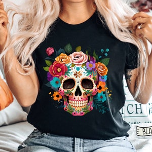 Dia de los Muertos T-shirt,Day of the Dead,Sugar Skull TShirt,Mexican shirt,Halloween shirt,Halloween shirt,Halloween Costume 2023 Sugar tee