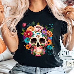 Dia de los Muertos T-shirt,Day of the Dead,Sugar Skull TShirt,Mexican shirt,Halloween shirt,Halloween shirt,Halloween Costume 2023 Sugar tee