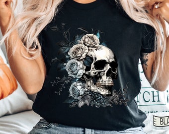 Sugar Skull Flower Crown T-Shirt, Day of the Dead, Halloween Shirt