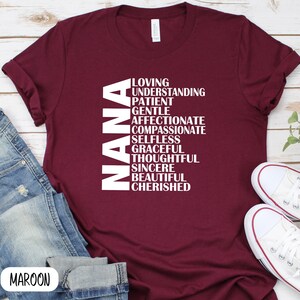 Nana Adjective Shirt, Nana T-Shirt, Nana Tee, Cute Nana Shirt, Gift for Nana, Grandma Gift, Grandmother Shirt, Grandma Tee,Mimi Gigi Shirts