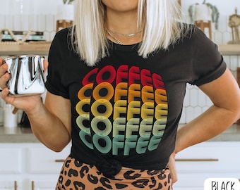 Retro Coffee T-Shirt, Groovy Coffee Lover Tee