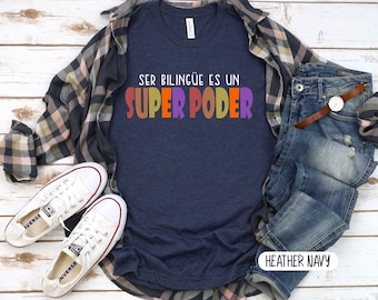 Bilingual Superpower Spanish Teacher T-Shirt
