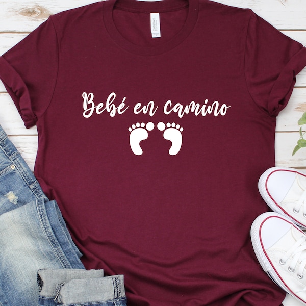 Bebé en camino shirt, Spanish pregnancy announcement shirt spanish baby announcement shirts spanish shirt spanish baby reveal pregnancy