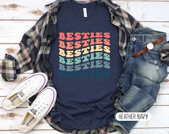 Besties Retro Graphic T-Shirt, Best Friend Matching Shirts