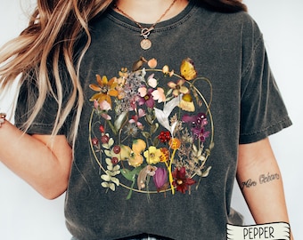 Flower Shirt, Gift For Her, Flower Comfort Colors® Shirt Aesthetic,Floral Tee,Floral Shirt, Flower T-shirt,Wild Flower Shirt, Wildflower Tee