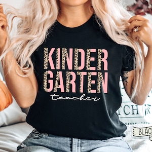KinderGarten, Kindergarten Shirt, Kindergarten Teacher Shirt, Kindergarten Graduation Gift, Kinder Team Shirt, Kinder Squad, Leopard teacher