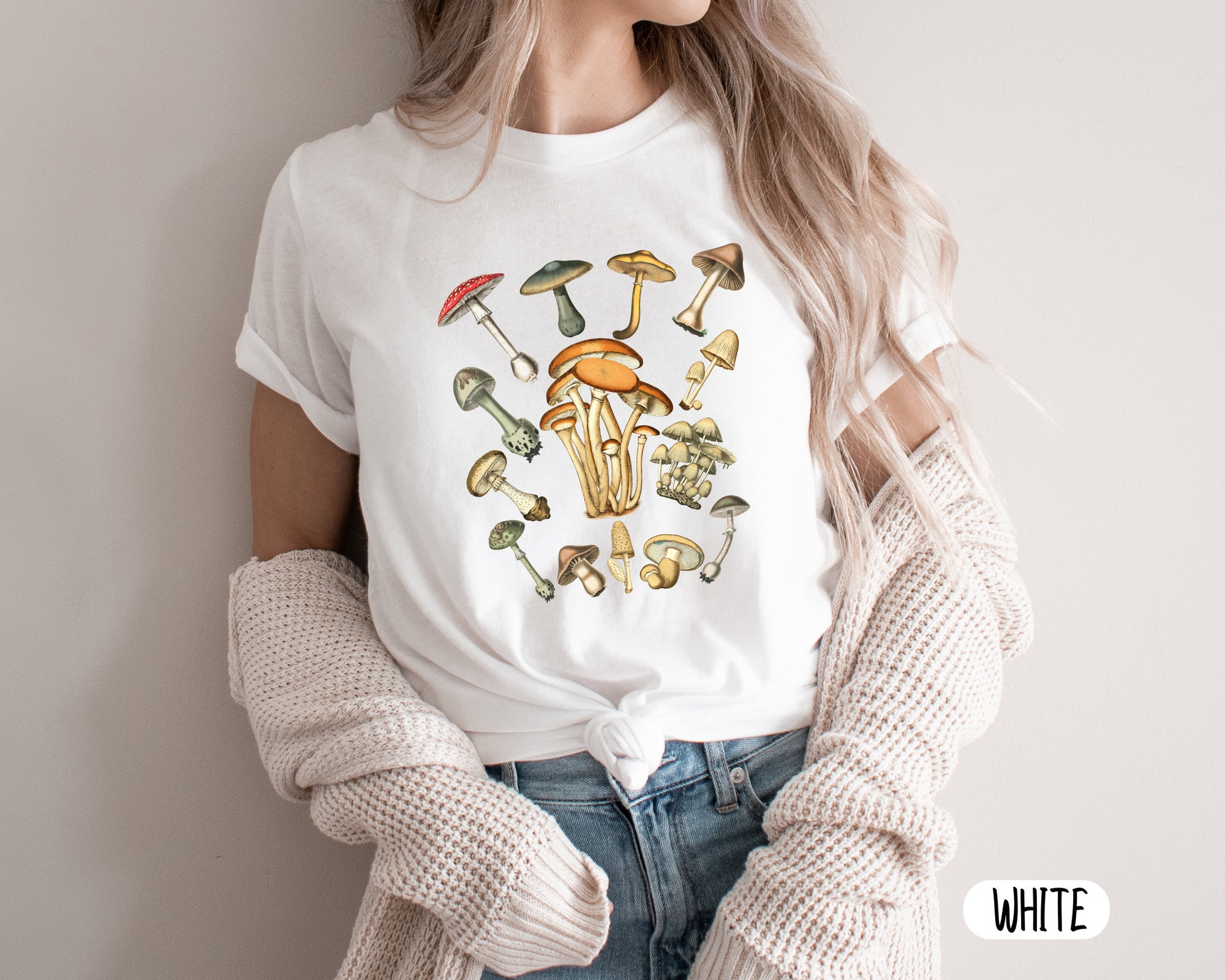 Discover Vintage Mushroom Decor Art Shirt, Botanical Shirt, Plant Shirt