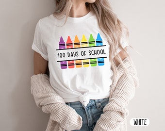 100 Days Of School Teacher T-Shirt - Women's Graphic Tee For Student & Teacher Gifts, Inspirational Top - View #2