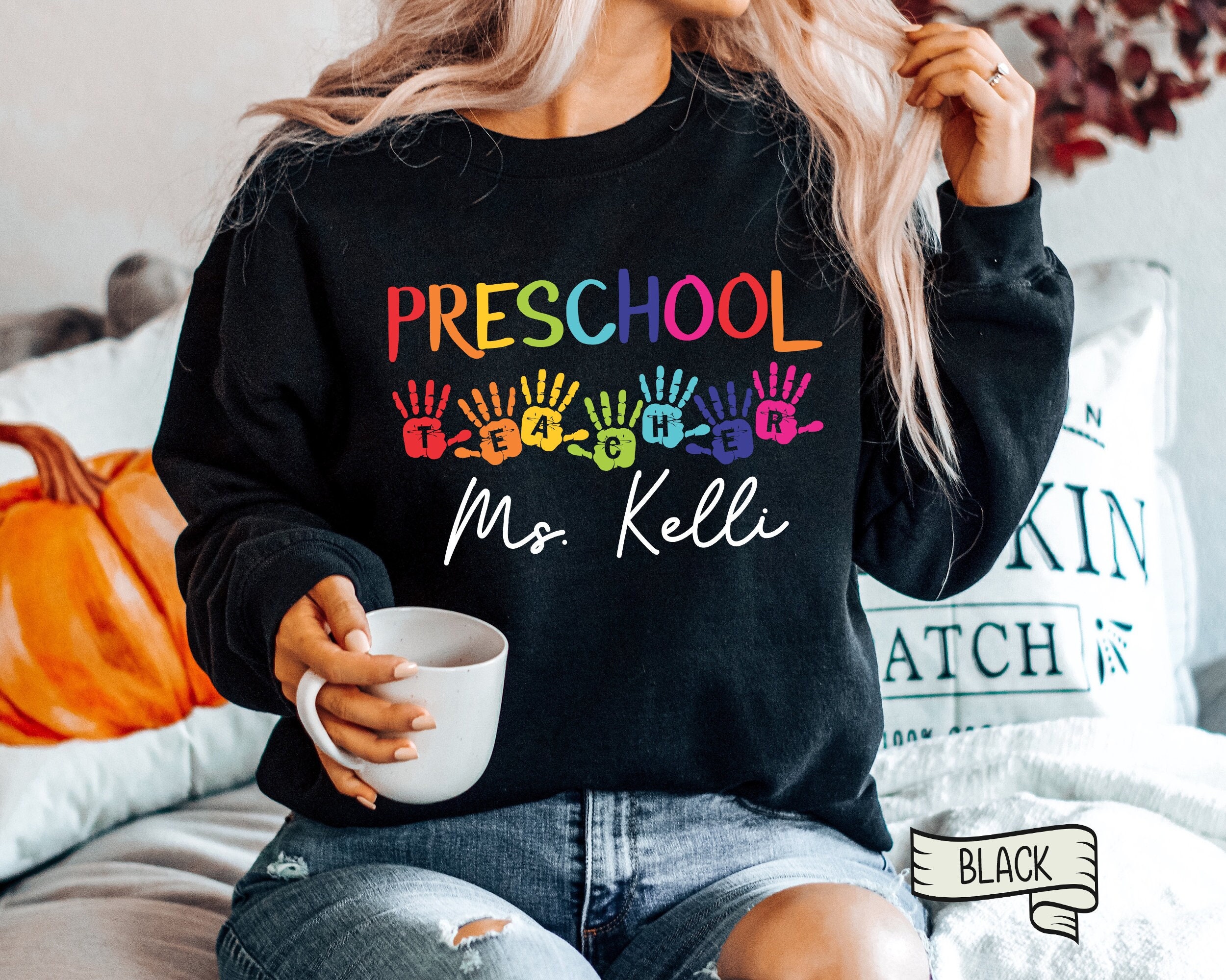 Sudadera de maestra de preescolar regalo de maestra de jardin de infantes camisa de maestra de preescolar linda sudadera de maestra camisas divertidas para maestras maestra personalizada Etsy Espana