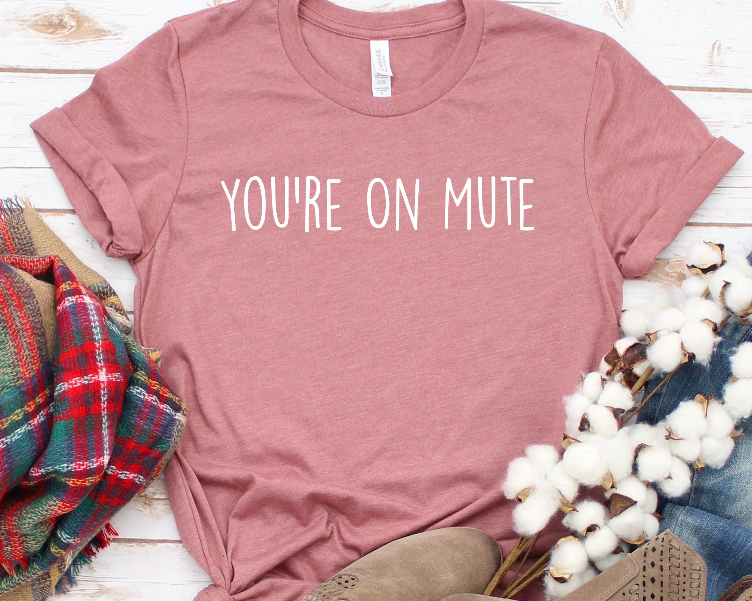 Work From Home You're On Mute T-Shirt Conference Call Shirt Distance Learning Online Class Funny Video Call Shirt Gift for Teacher