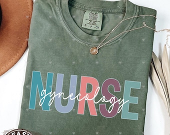 Camiseta de enfermera de ginecología y oncología con colores cómodos