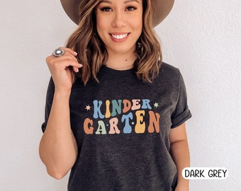Retro Kindergarten Teacher Shirt, Groovy Elementary School Tee