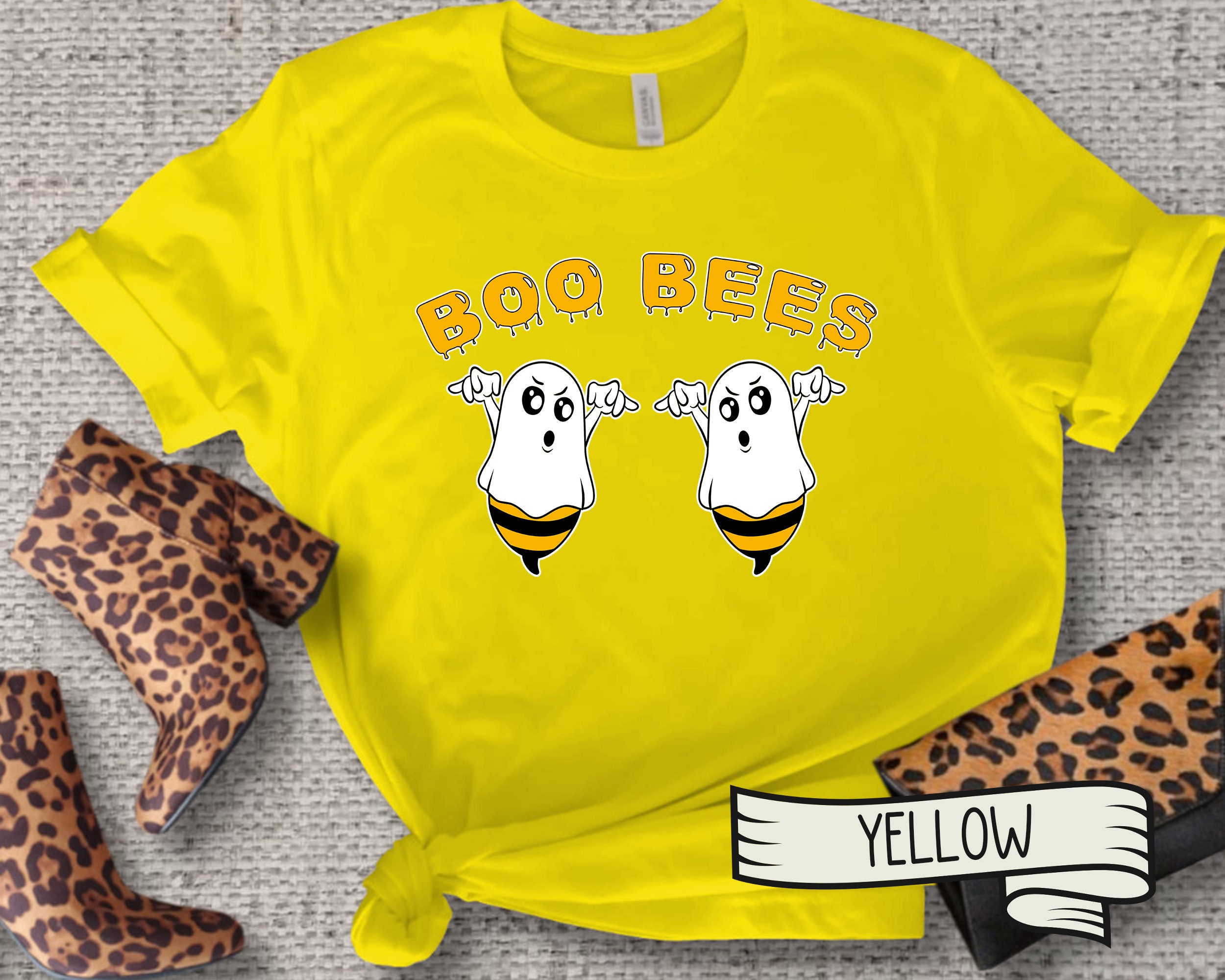 T-shirt Homme Boo Bees - Design Drôle Halloween Fantômes - Coton Ringspun Gildan Heavy - Taille Standard - Neuf