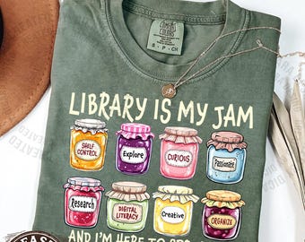 Comfort Colors Librarian Shirt, Library Jam Reading Tee, Librarian Appreciation Gift