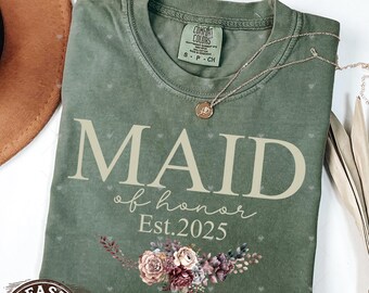Maid of Honor Comfort Colors Shirt, Bridal Party Gift