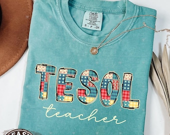 TESOL Teacher Comfort Colors Shirt, Bilingual English Teacher Gift