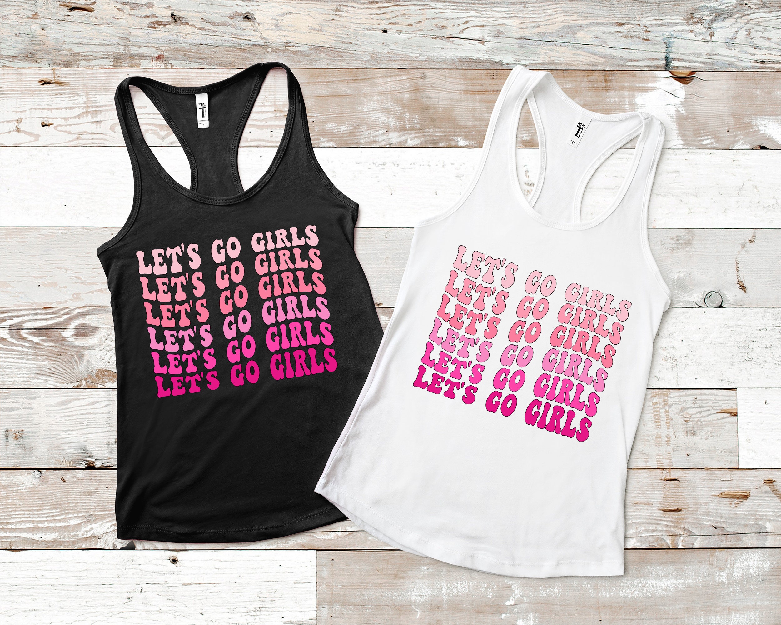 Let's Go Girls Tank Top, PINK Let's Go Girls Shirt, Retro