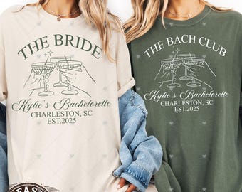Camiseta personalizada para despedida de soltera, camiseta con colores cómodos, The Bach Club