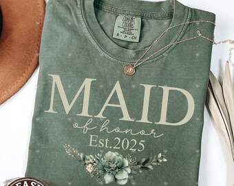 Maid of Honor Comfort Colors Shirt, Bridal Party Gift