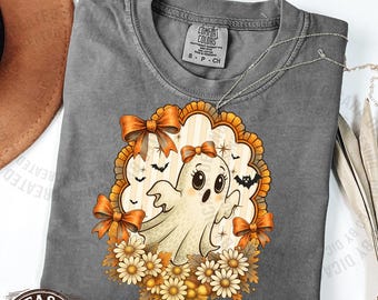 Comfort Colors Halloween Ghost Shirt, Girly Spooky Tee
