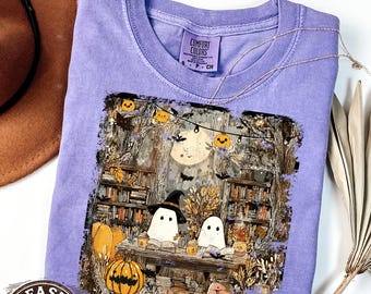 Comfort Colors Ghost Halloween T-Shirt, Spooky Season Tee
