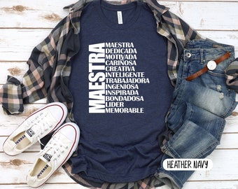Maestra Shirt, Bilingual Spanish Teacher Gift
