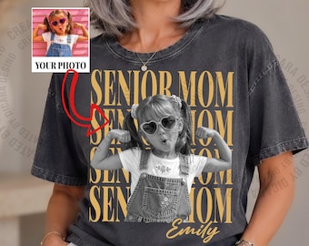 Custom Photo Senior Mom 2026 Shirt, Personalized Graduation Photo Tee, Proud Class of 2026 Mom Gift