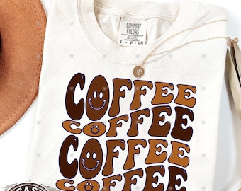 Coffee Lover Comfort Colors Shirt, Retro Coffee Addict Tee